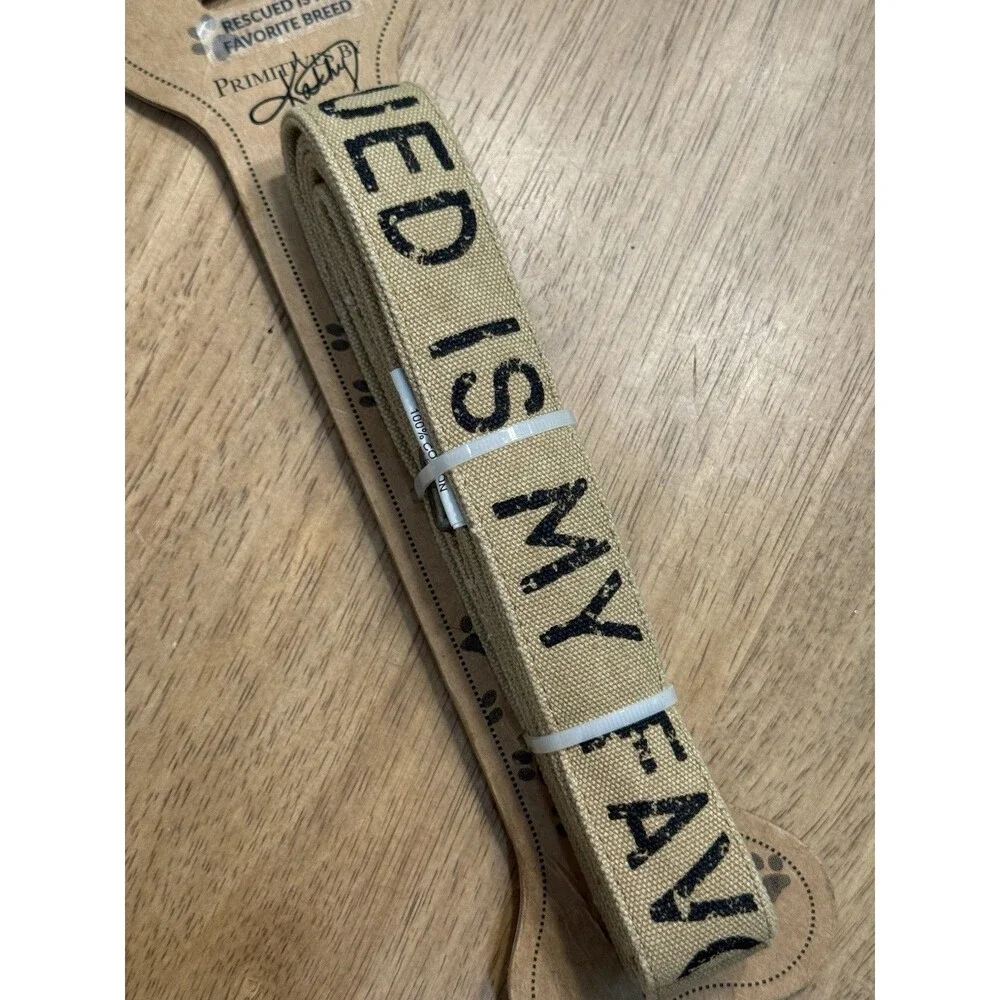 Rescued is my Favorite Breed dog leash lead primitives by kathy